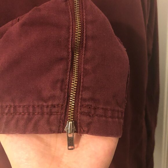HURLEY Jacket Women's Size Large Wine Double Breasted Lightweight Utility - Picture 11 of 12